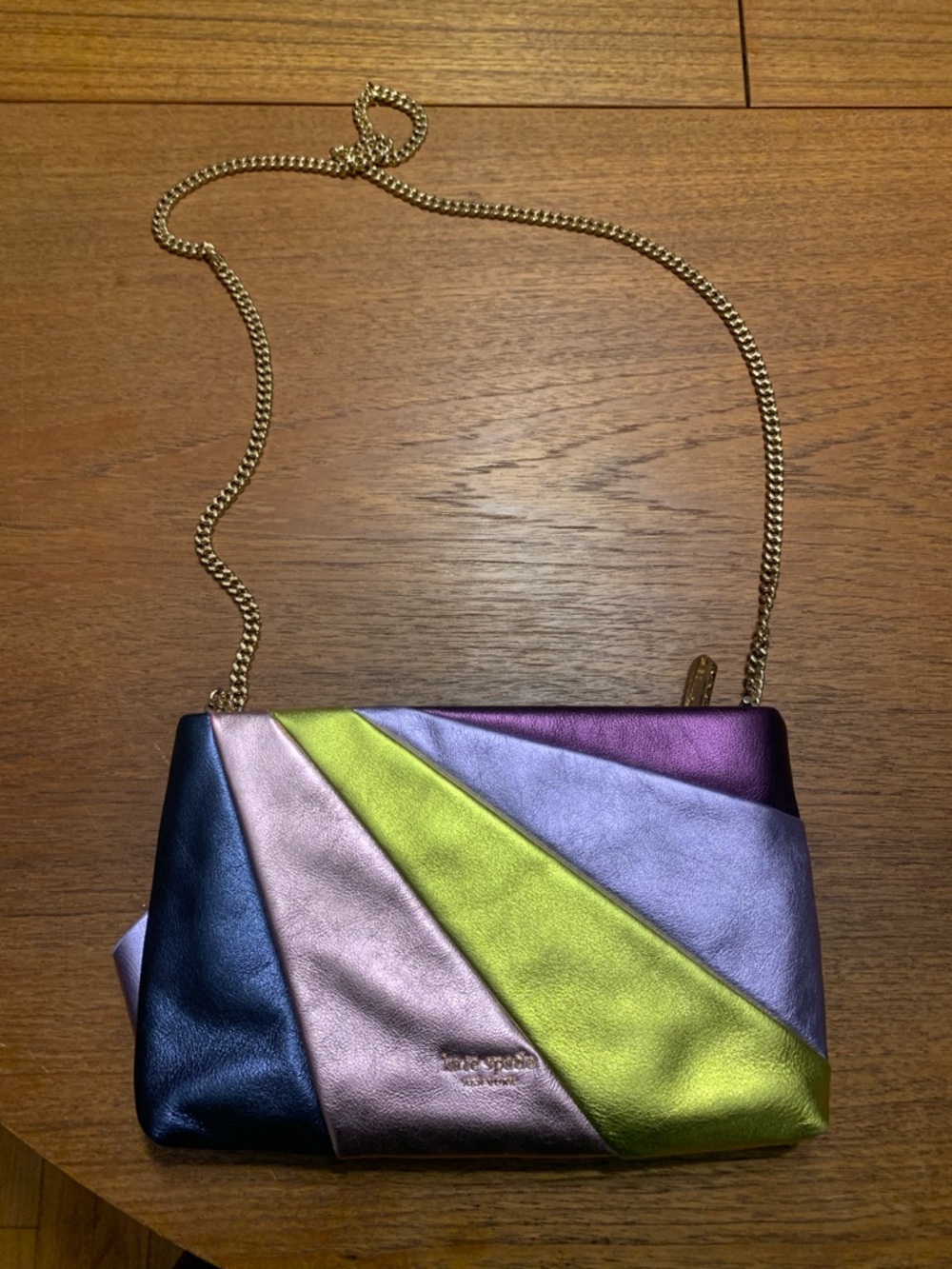 kate spade Multicolor Metallic Leather Crossbody with Gold Chain